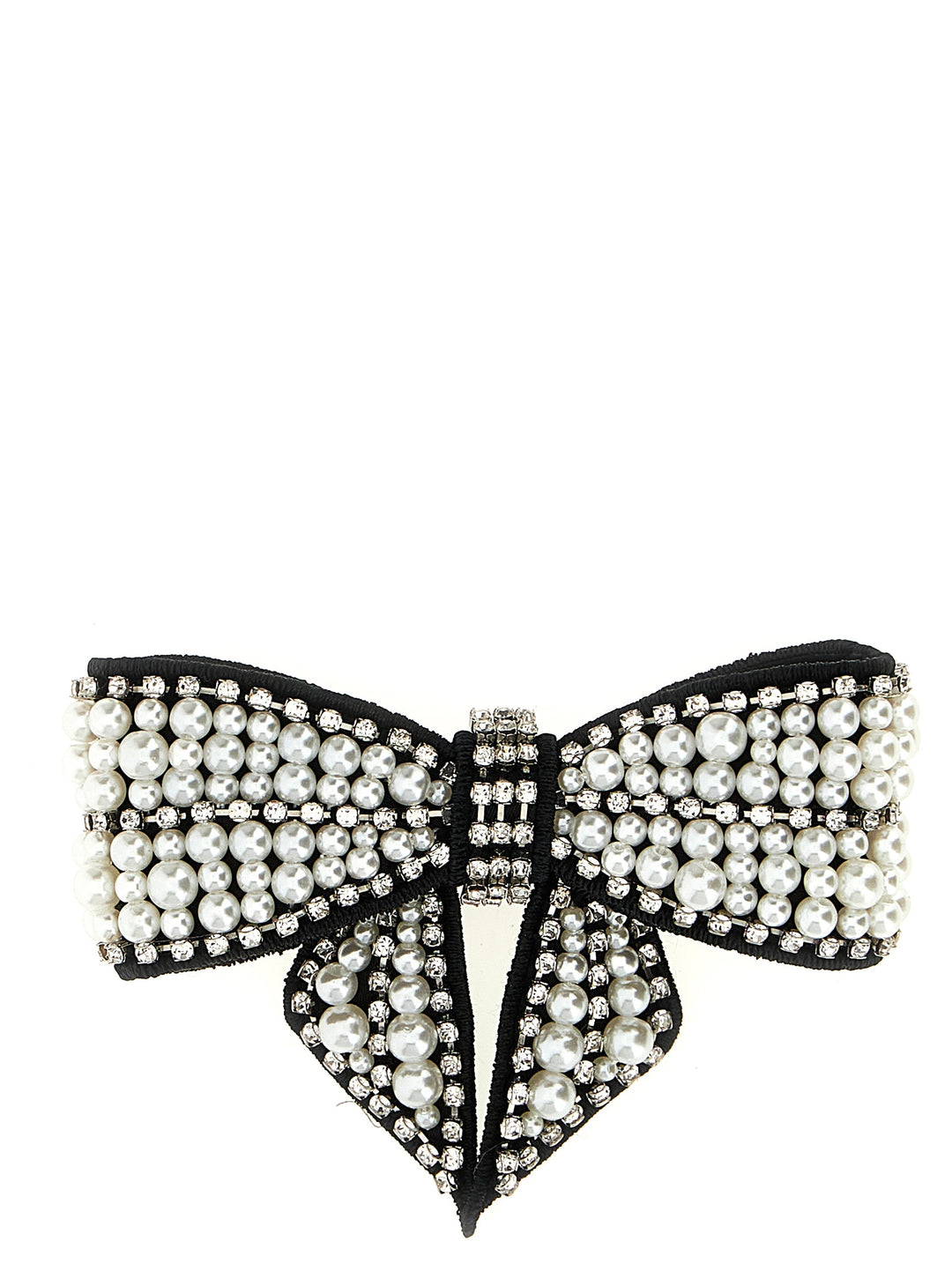 Self Portrait Black Pearl Satin Bow Hair Accessories - Black | 34e1edeeec4f7bcc0b44c2963506e12664bb73a0