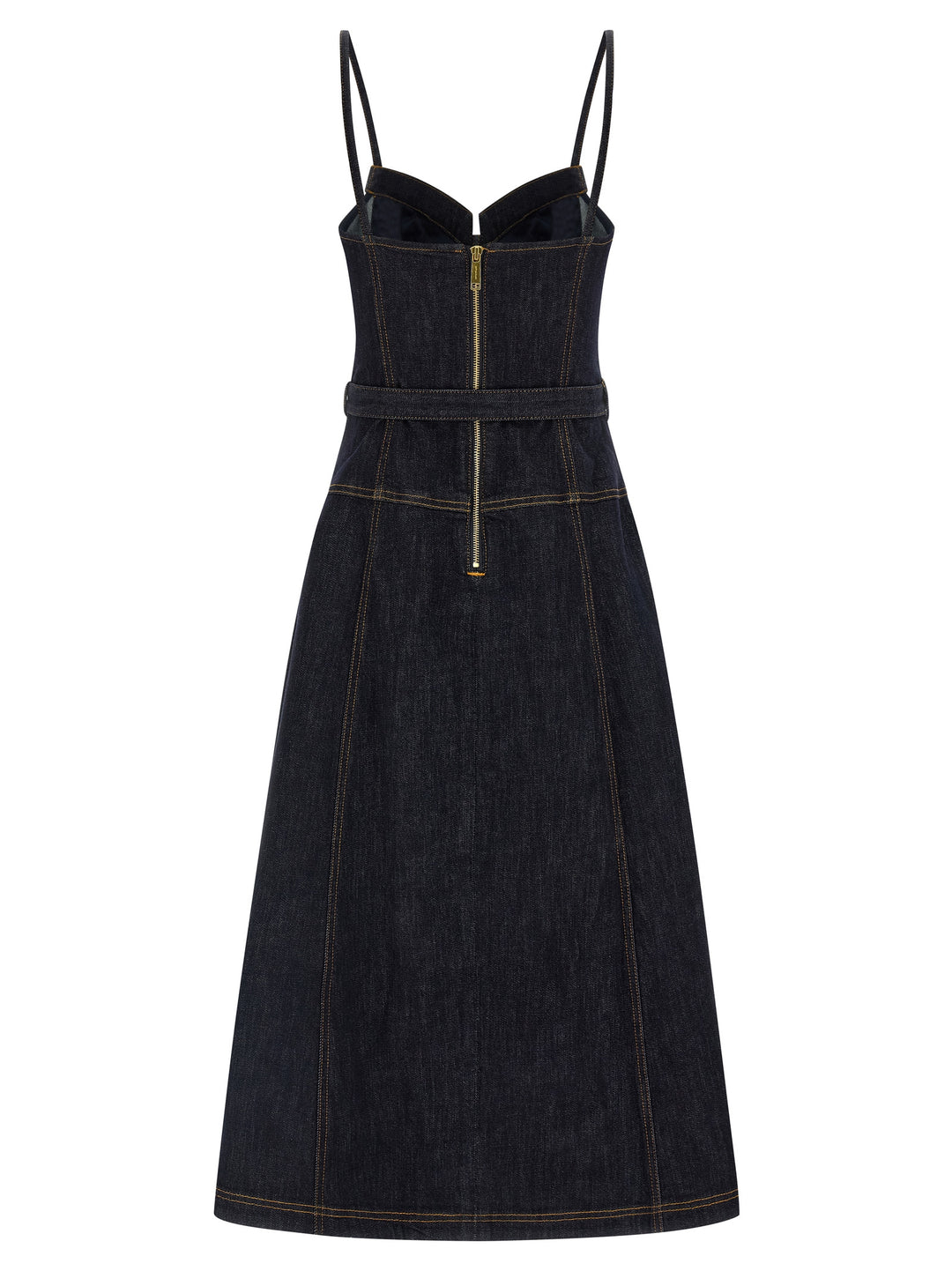 Self-Portrait Denim Flared Midi Dress - Blue Self-Portrait Denim Flared Midi Dress - Blue