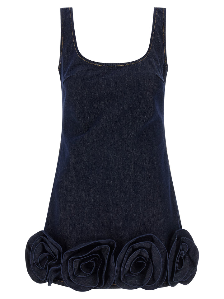 Self Portrait Indigo Denim 3d Flower Mini Dresses - Blue | c560db75e75aecef97e1819316aa739aeb31583d