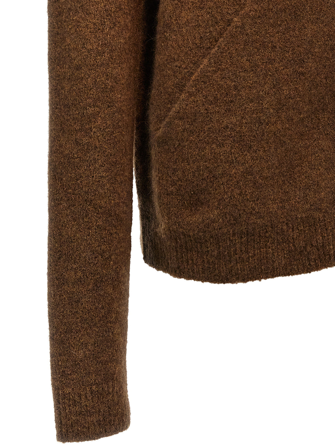 Zipped Hoodie Long Sweater, Cardigans Brown