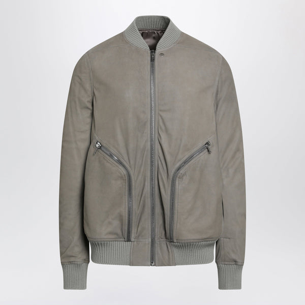Pearl Grey Heizer Flight Jacket In Leather