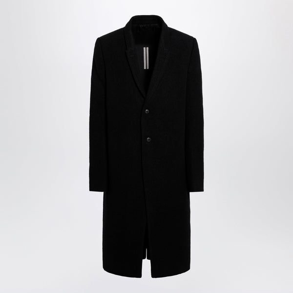 Black Single-Breasted Wool Coat
