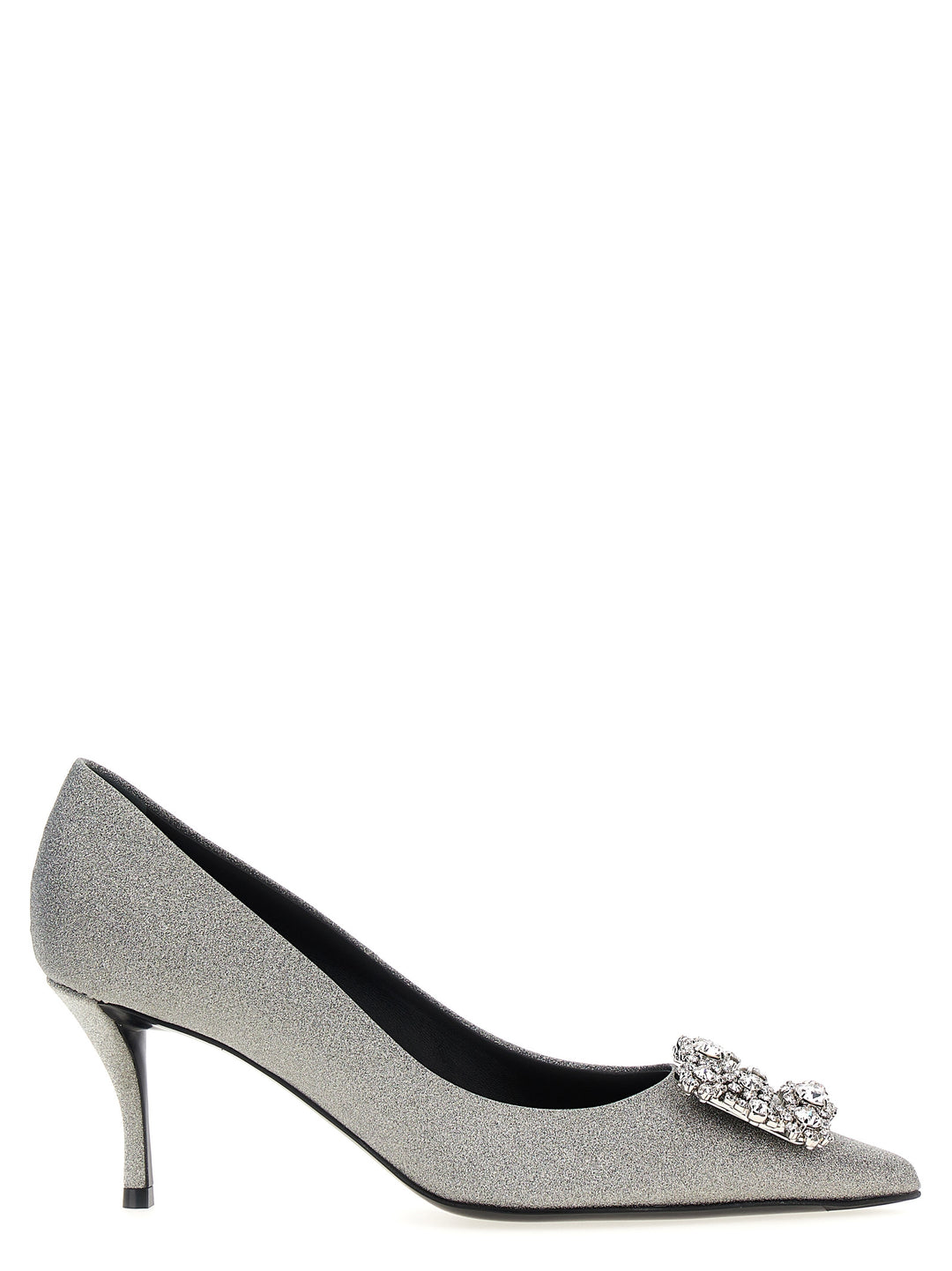 Flower Strass Pumps Silver