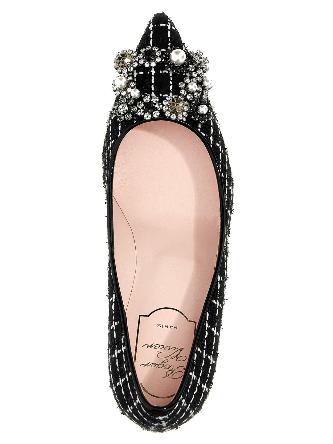 Flower Strass Pearl Pumps White/Black