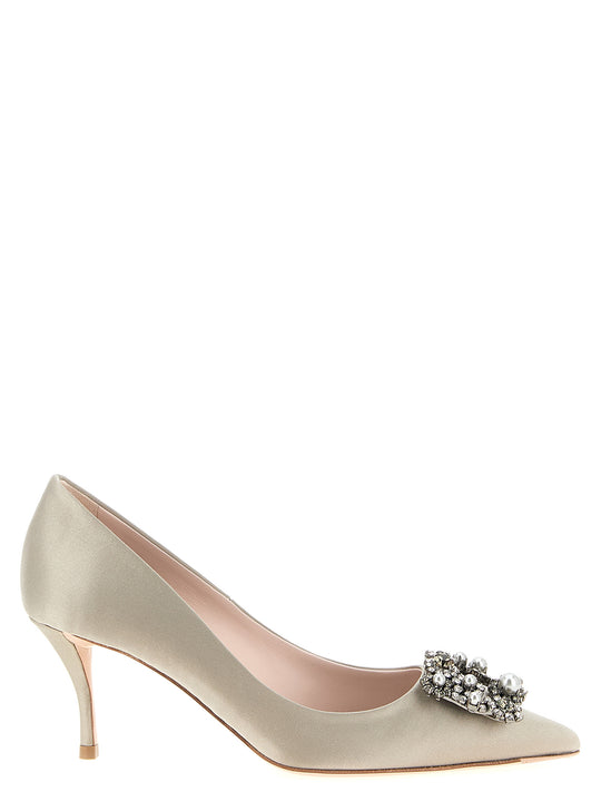 Flower Strass Pumps Gray