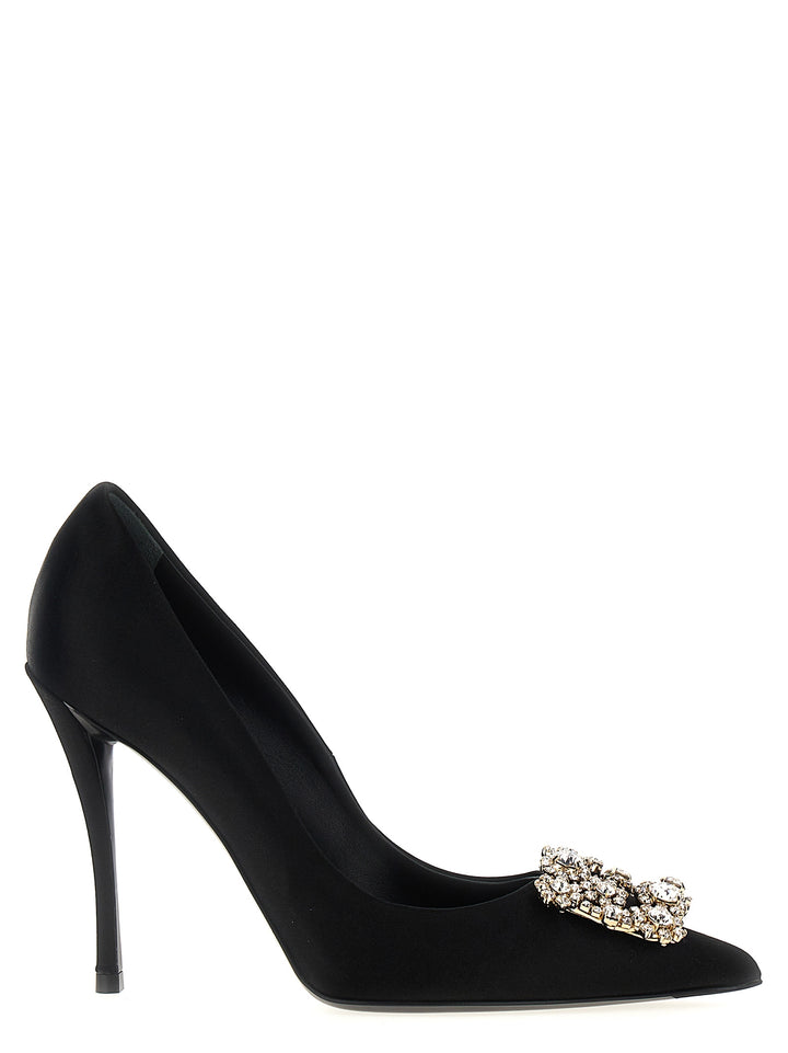 Flower Strass Pumps Black