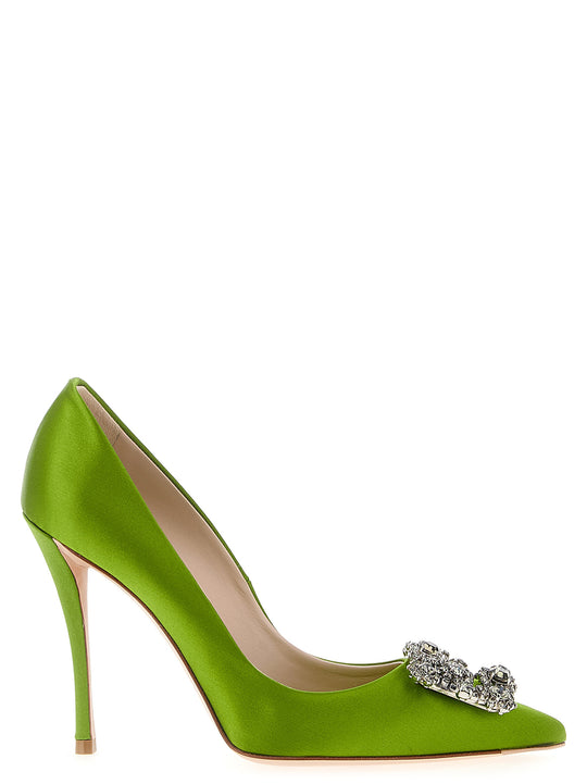 Flower Strass Pumps Green