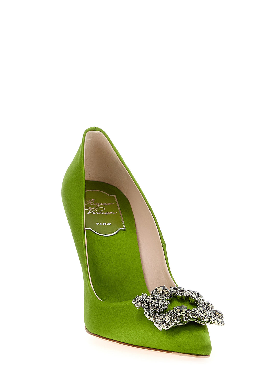 Roger Vivier Flower Strass Pumps - Green | 580bd5e6d471b4ba40630476d8154b8d12b79e0a