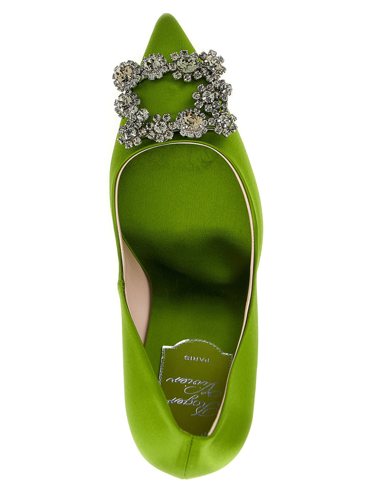 Roger Vivier Flower Strass Pumps - Green | 7ab4a54cfb2760021dd3ce838b7b271a2b87bd0e