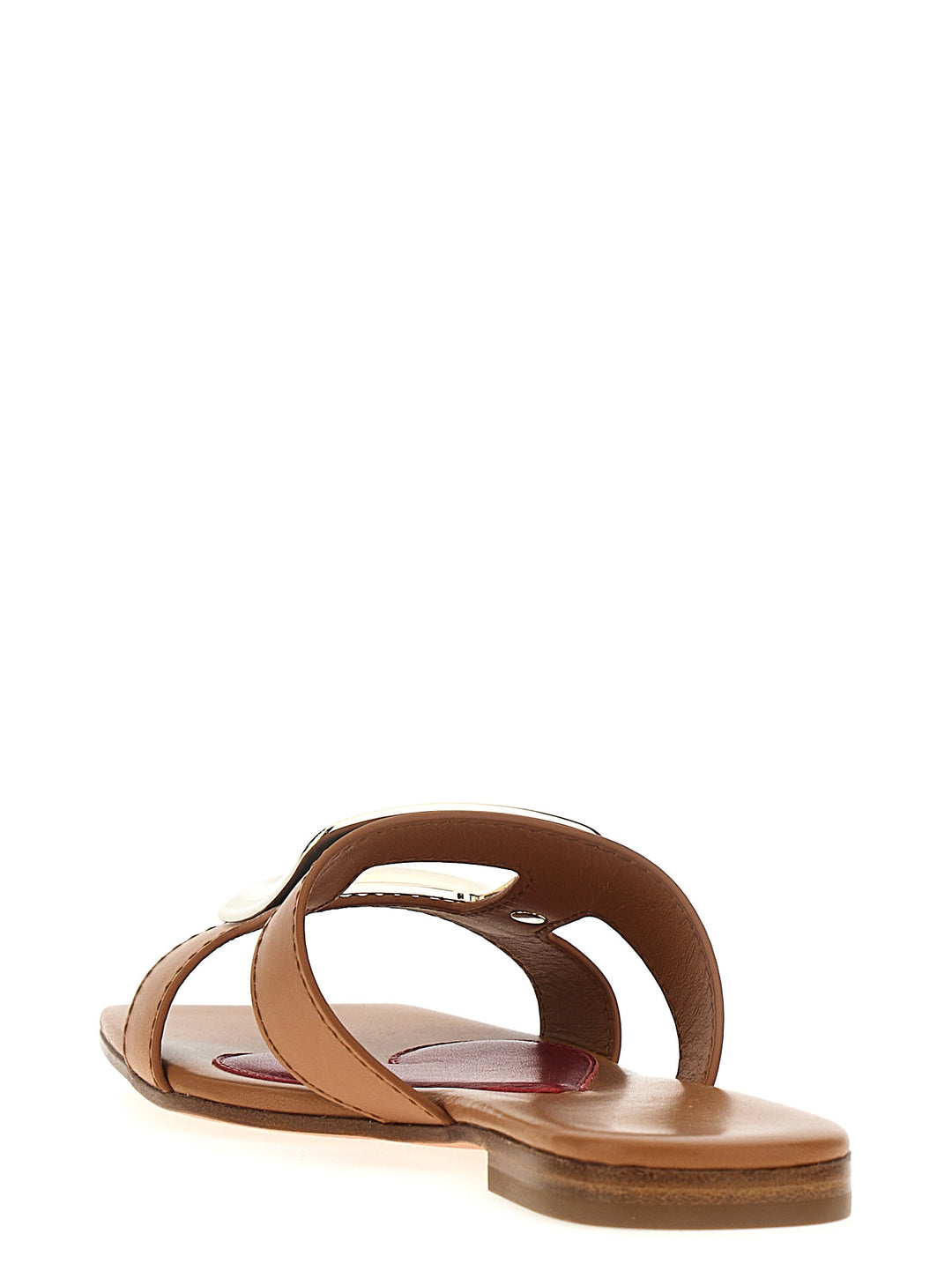 New Metal Buckle Mule Sandals Brown