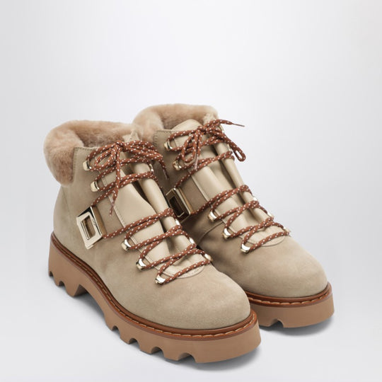 Viv' Rangers Truck Booties In Suede Beige