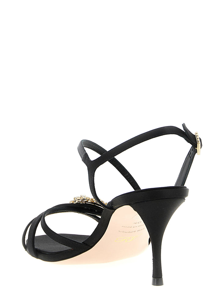 Roger Vivier Mini Flower Strass Sandals - Black | 7a97a2d4eba926f64d8f7da257ede166424e57a6