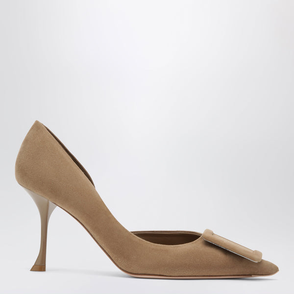 Viv Ville Dorsay Suede Pumps In Tobacco Brown
