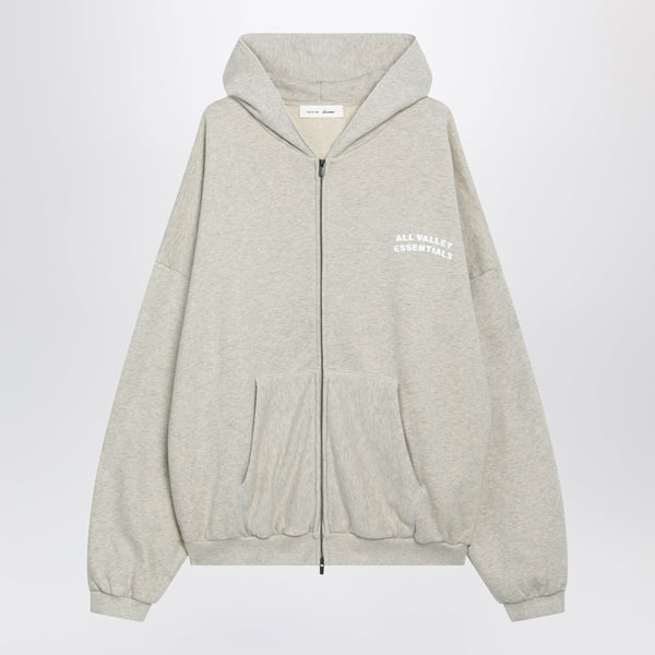 Beige Mélange 90's Zip-Up Hoodie