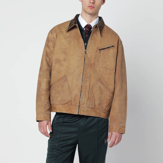 Brown Cotton Zip Jacket