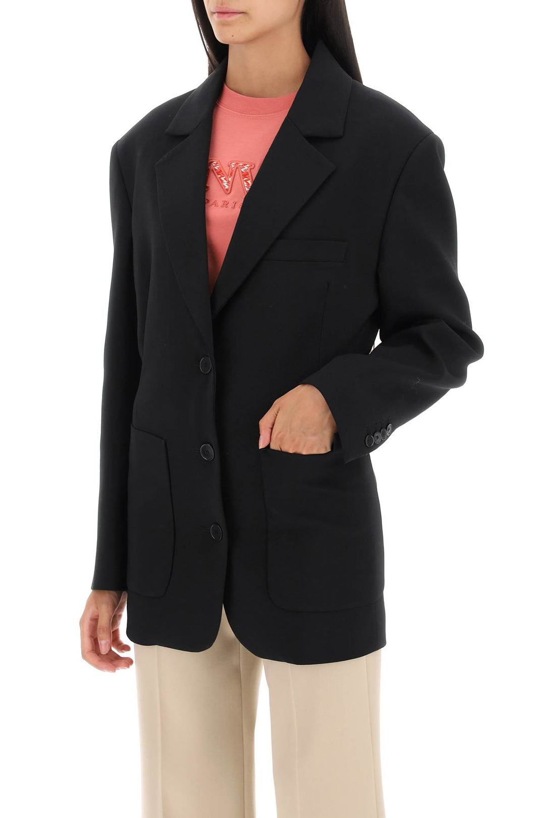 Stretch Wool Waisted Blazer