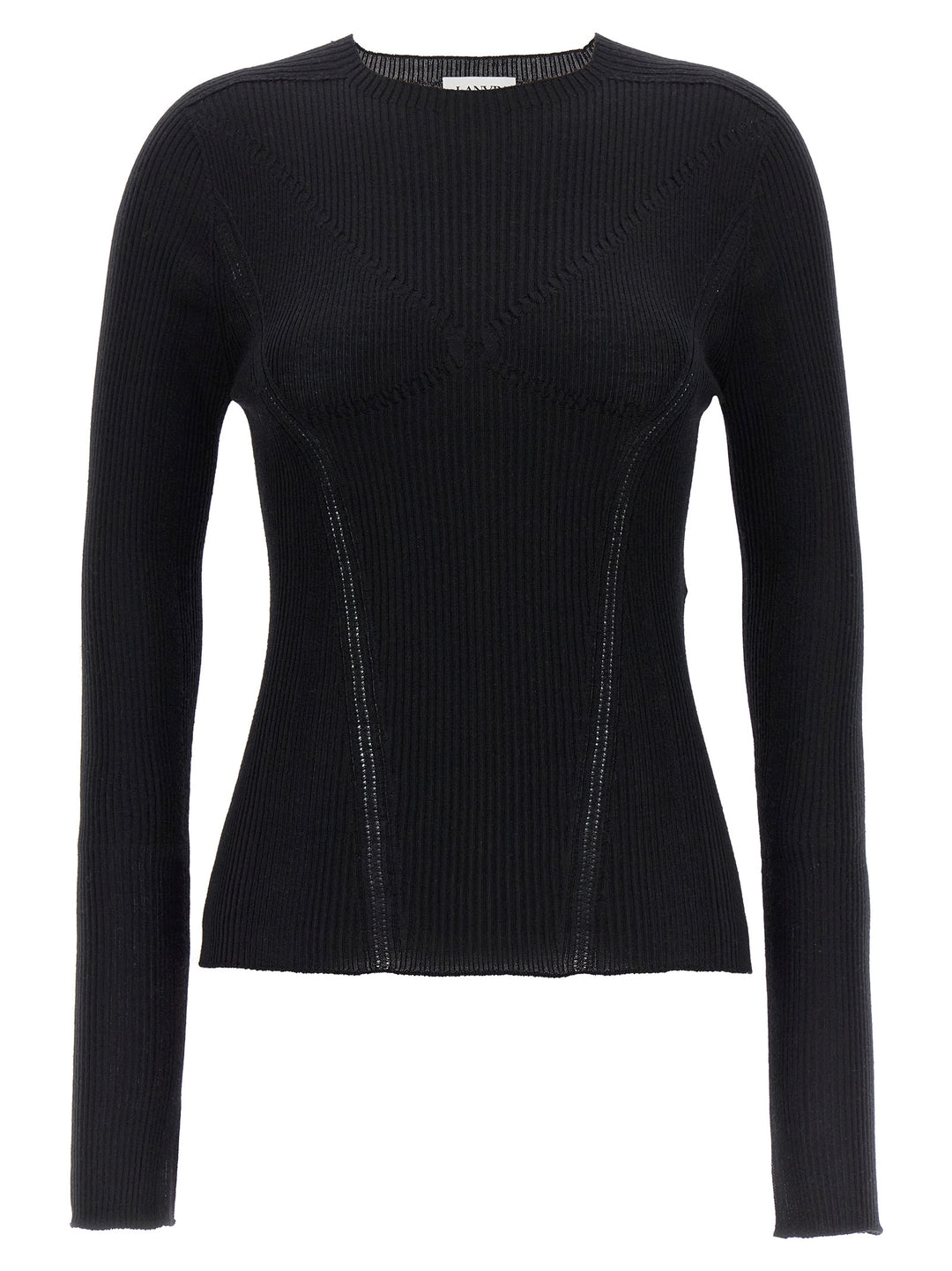 Lanvin Ribbed Sweater Sweaters and Cardigans - Black | c4d5b08ccb8e0f318320596653398cdf82b91192