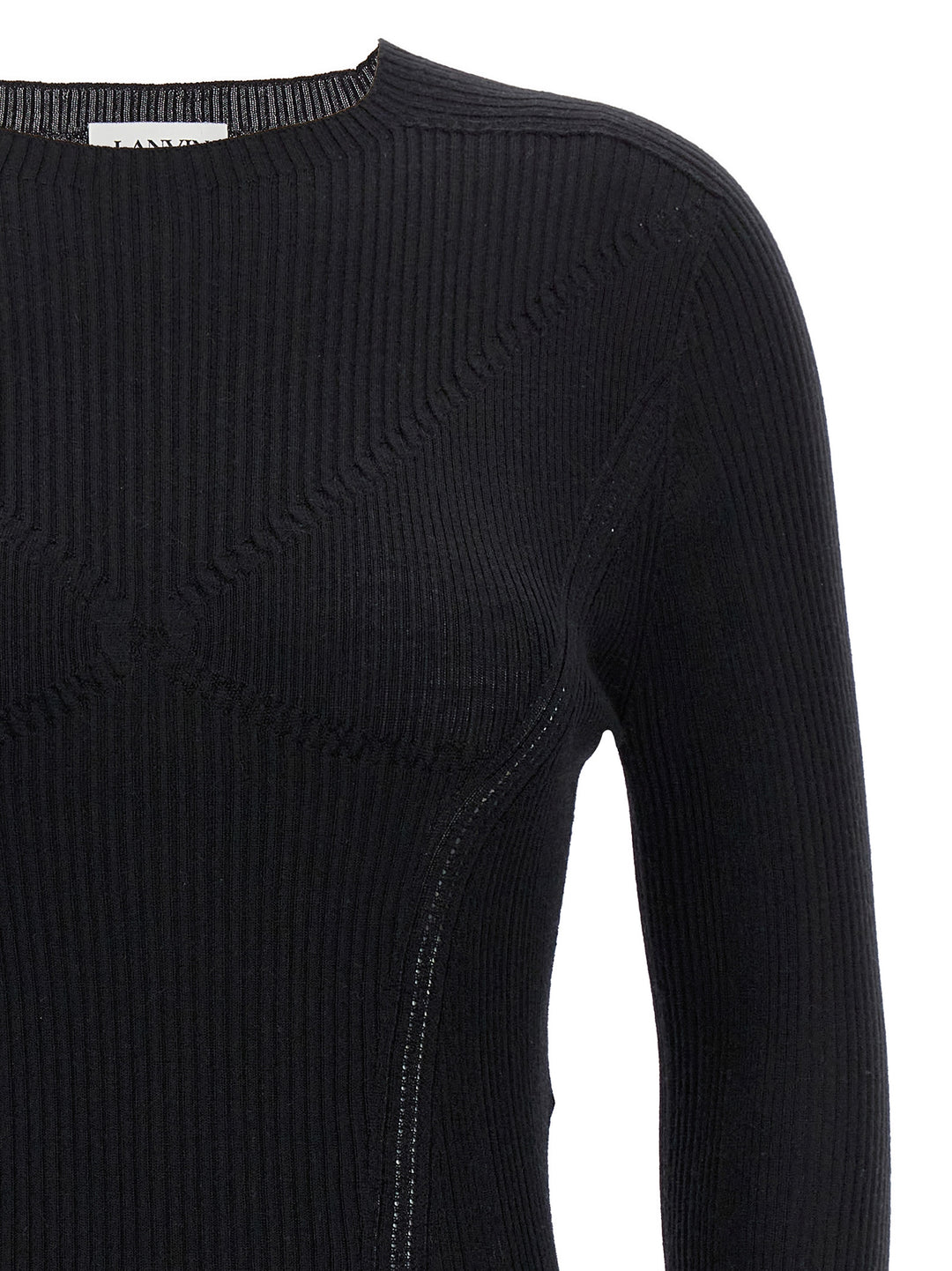 Lanvin Ribbed Sweater Sweaters and Cardigans - Black | 6355a55882215fe4cc4269b5d137ba3946dbf480