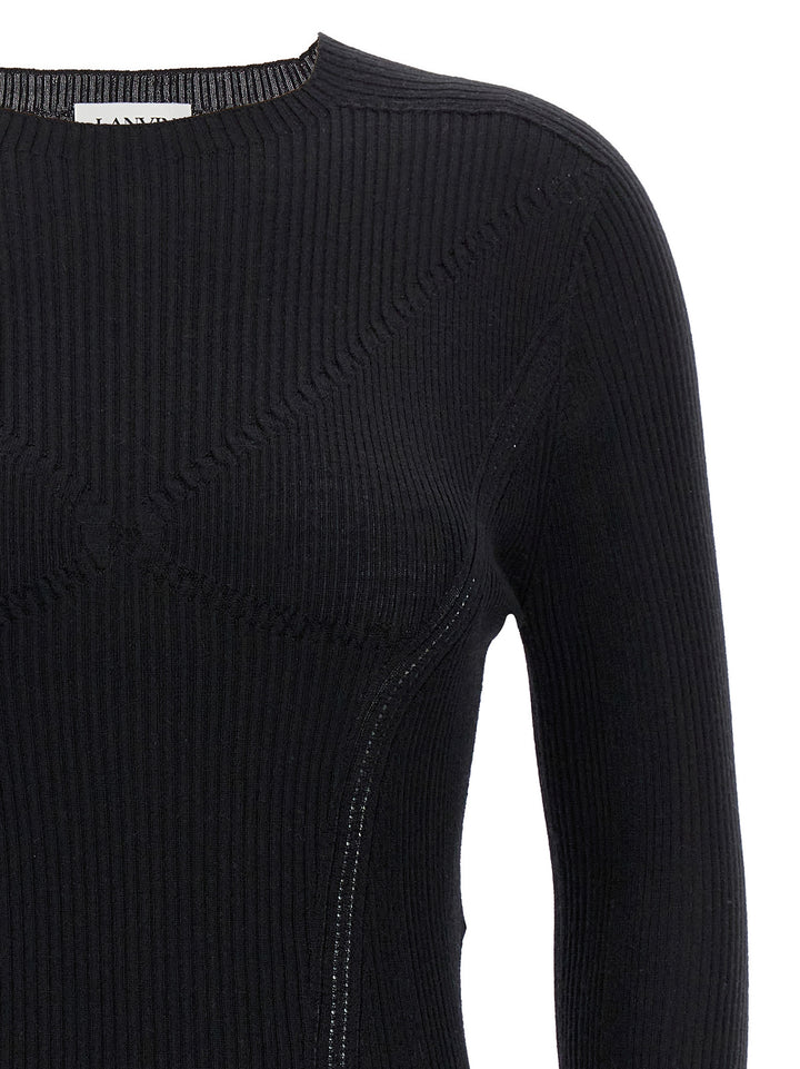 Lanvin Ribbed Sweater Sweaters and Cardigans - Black | 6355a55882215fe4cc4269b5d137ba3946dbf480