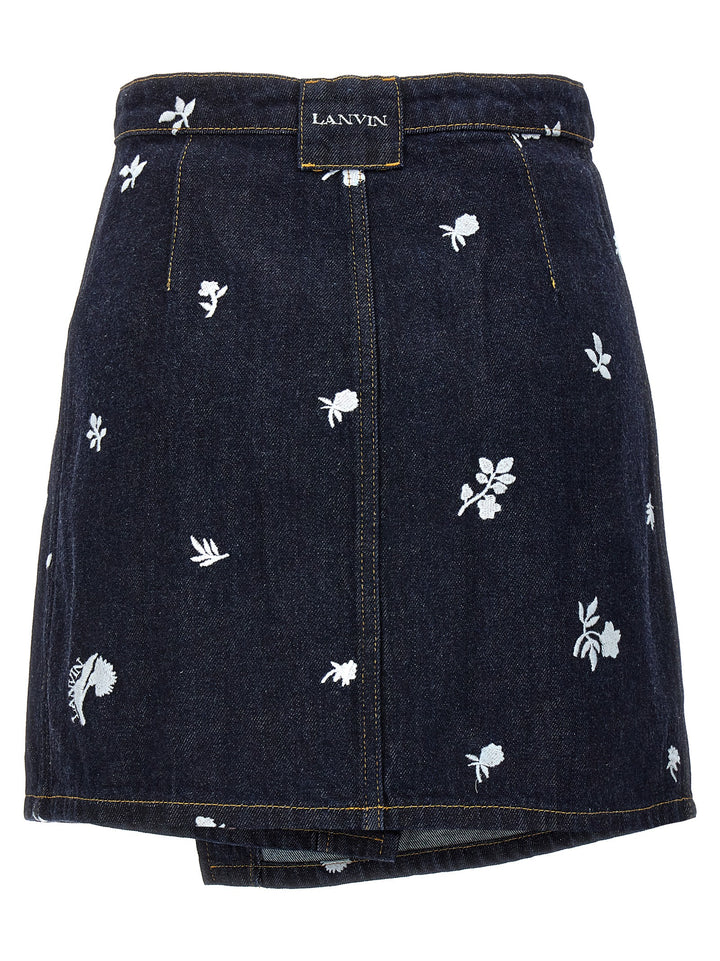 Lanvin All-Over Embroidery Skirt Skirts - Blue | 3c7ef43ac2c878723125acc5a295d1e3b76669b3