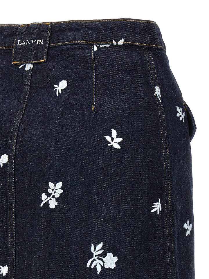 Lanvin All-Over Embroidery Skirt Skirts - Blue | 935201e0ccdefa9bff3ca279a4948e1bd74d5c98