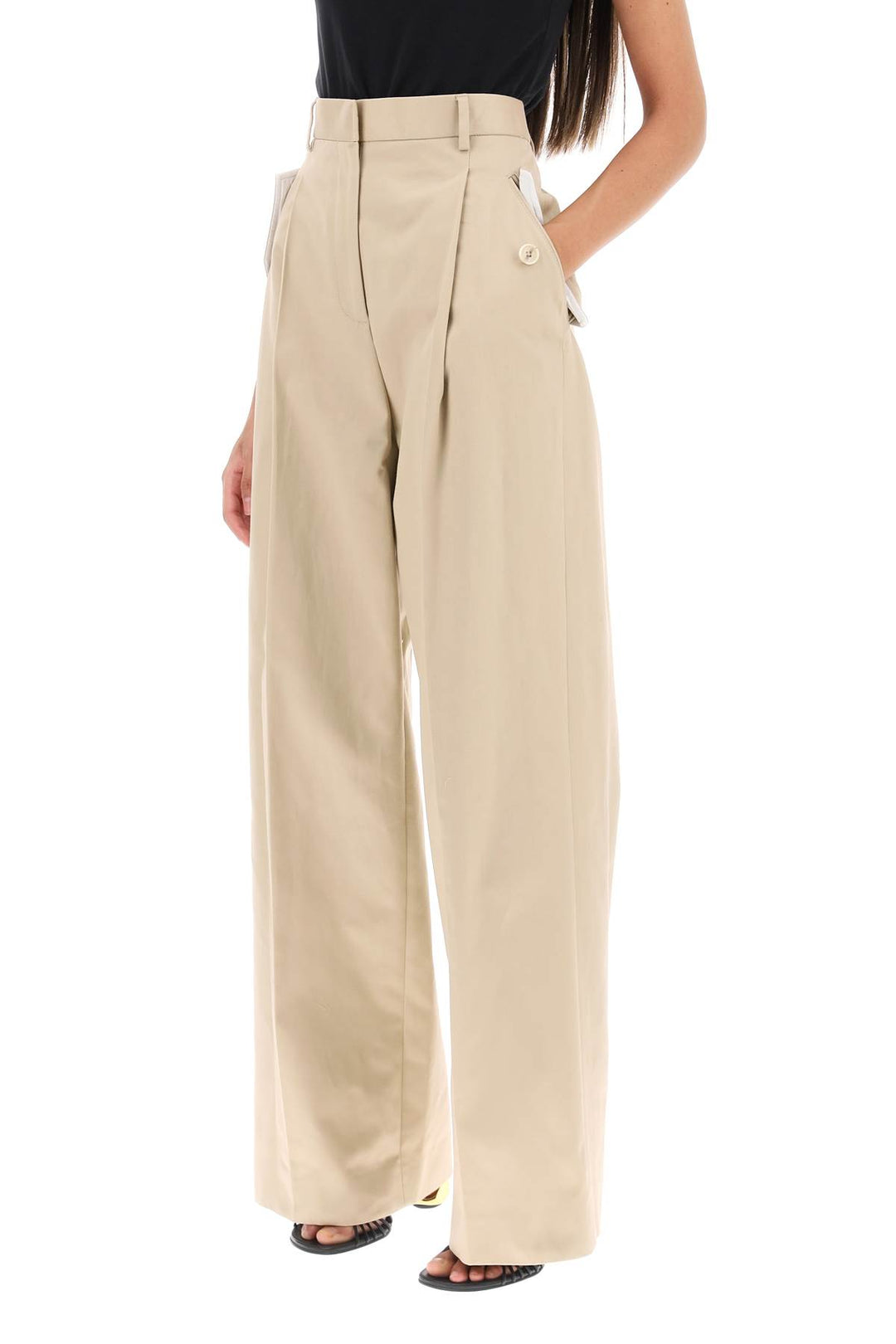 Wide Leg Gabardine Pants