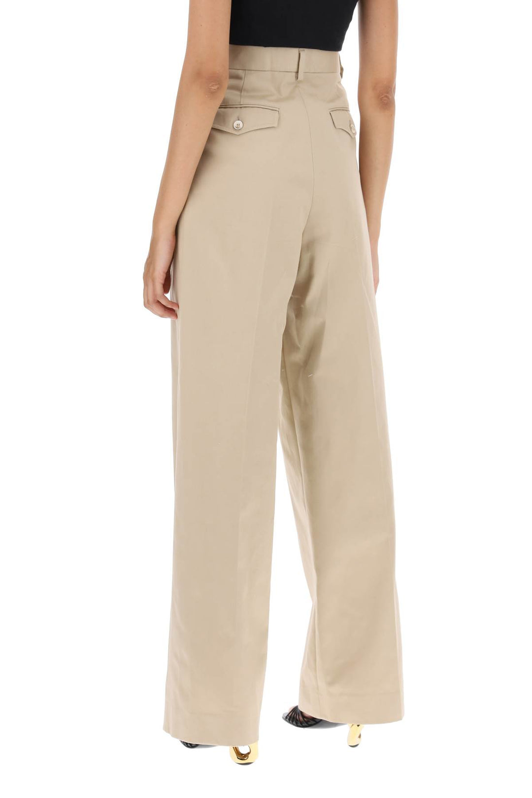 Wide Leg Gabardine Pants