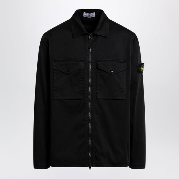 Blue Cotton Zip-Up Jacket