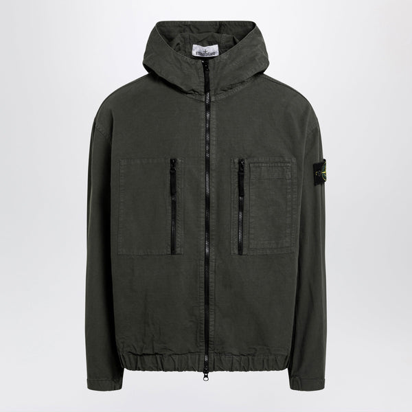 Anthracite Grey Cotton Zip-Up Jacket