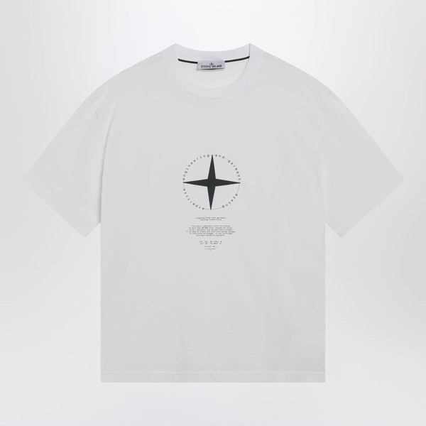 Regular-Fit Organic Cotton T-Shirt With Print In White