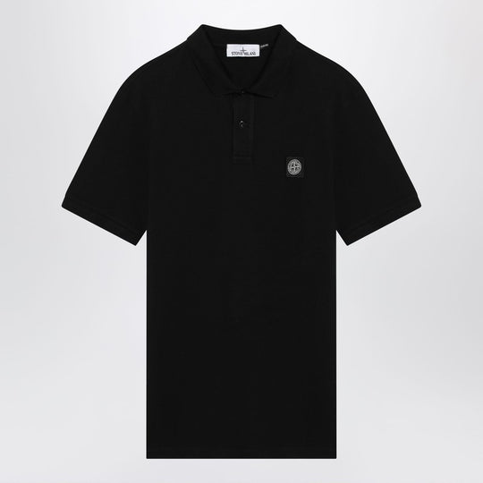 Black Polo Shirt With Logo Patch