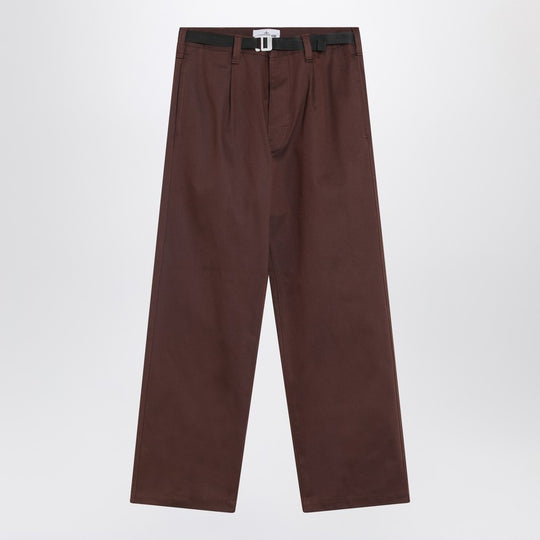 Tobacco-Coloured Cotton Blend Trousers