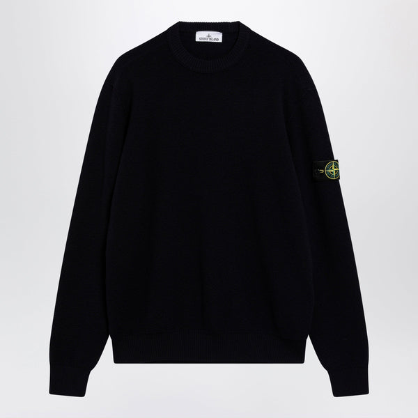 Navy Blue Wool Crewneck Sweater
