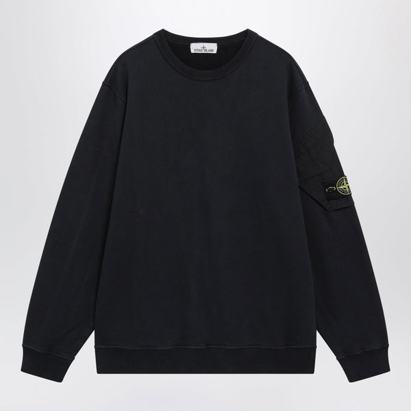 Navy Blue Cotton Crewneck Sweatshirt