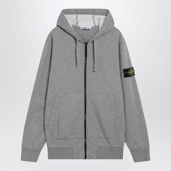 Grey Mélange Cotton Hoodie