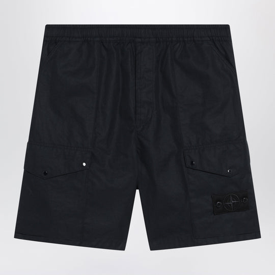 Blue Cotton Cargo Shorts