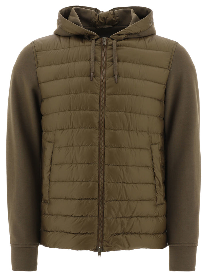 Herno Nylon And Fleece Bomber Jacket Jackets and Coats - Green | d6c4491ab3535dc7f0d79b4f679ba9593d7da150