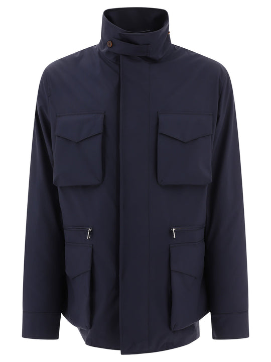 Technical Fabric Safari Jacket Jackets And Coats Blue