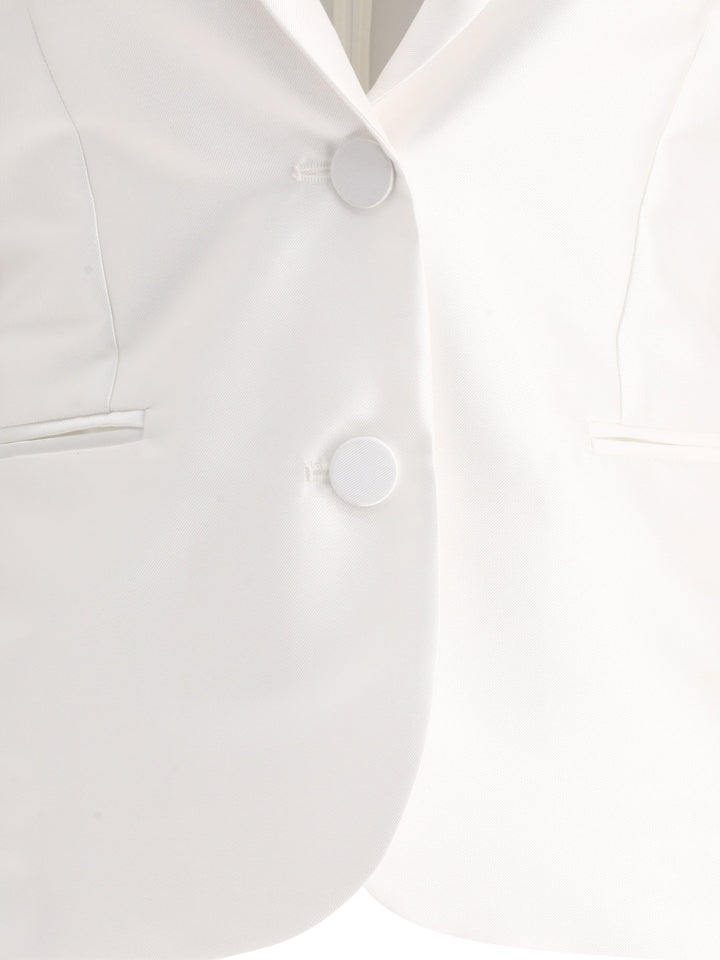 F.It Satin Single-Breasted Blazer Jackets and Coats - White | a0ca70ef0a98e44f7c91d5c9e6c211c3636b58b2