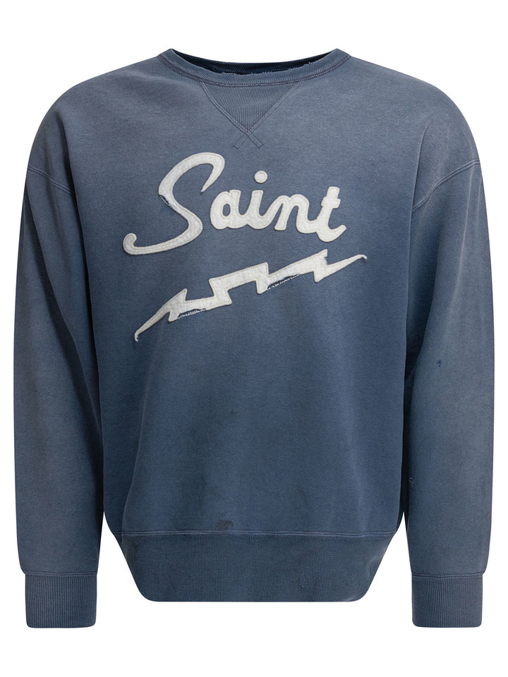 ©Saint M×××××× Cotton Crewneck Sweatshirt Sweatshirts - Blue | 323df6b5d83bb8def66f86a7071b6882e5125e0c