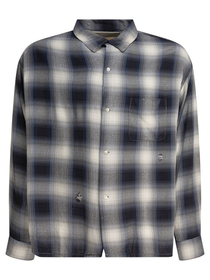 ©Saint M×××××× Rayon Check Shirt Shirts - Blue | 634d6e342f2ab67a9950a3542d06cf714465b76d