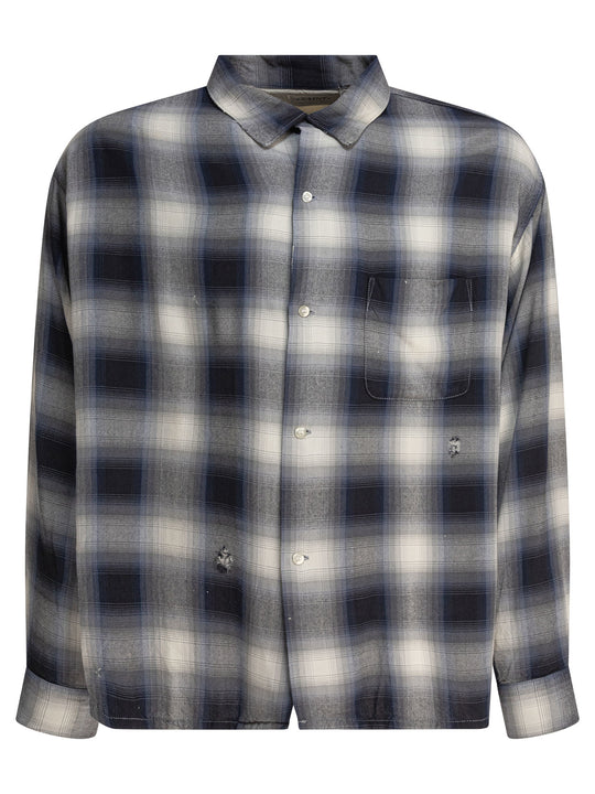 Rayon Check Shirt Shirts Blue