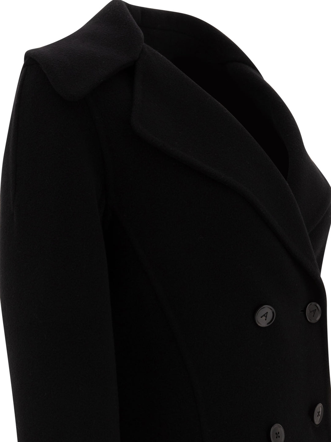 AlaïA Double-Breasted Coat Jackets and Coats - Black | 8bc22326ce55ac80168828b9d2efa62183dd29c1