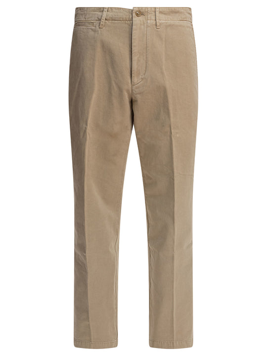 Straight Leg Trousers Beige