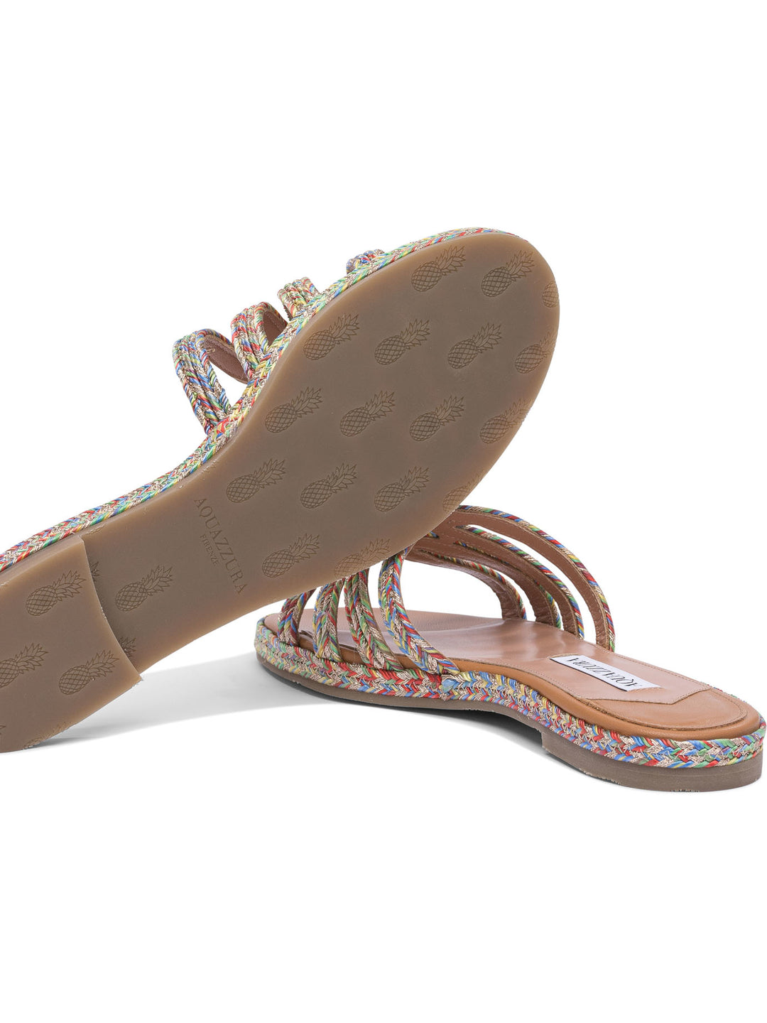 Aquazzura Leather  With Viscose Details Sandals - Beige | 89b839f59c2569a56ee2daef3865fc0c813fcea3