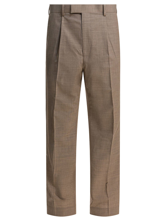 Wool Pants Trousers Beige