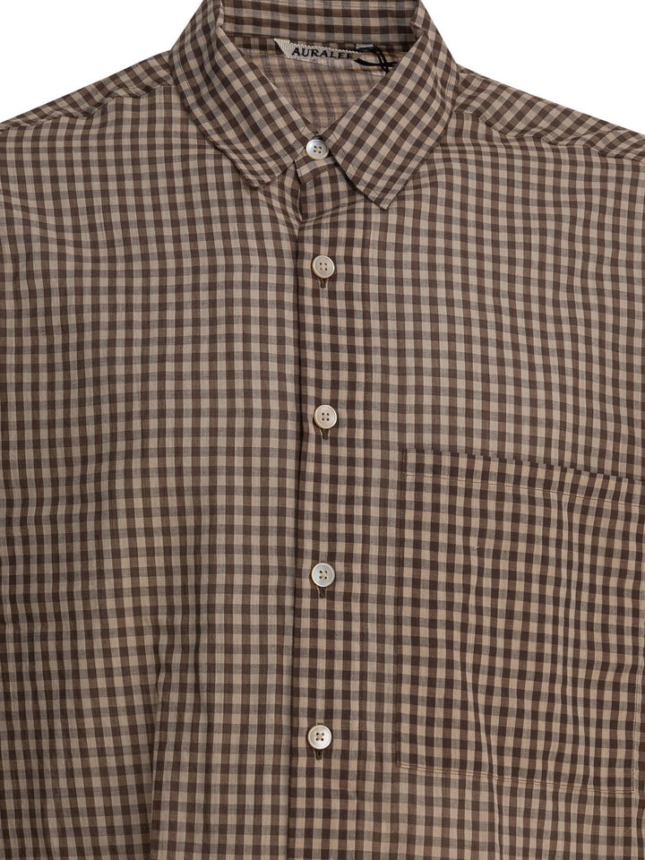 Auralee Airy Shirts - Brown | 6ad35f84252d21a1bfdc8156327c5213876b2c37