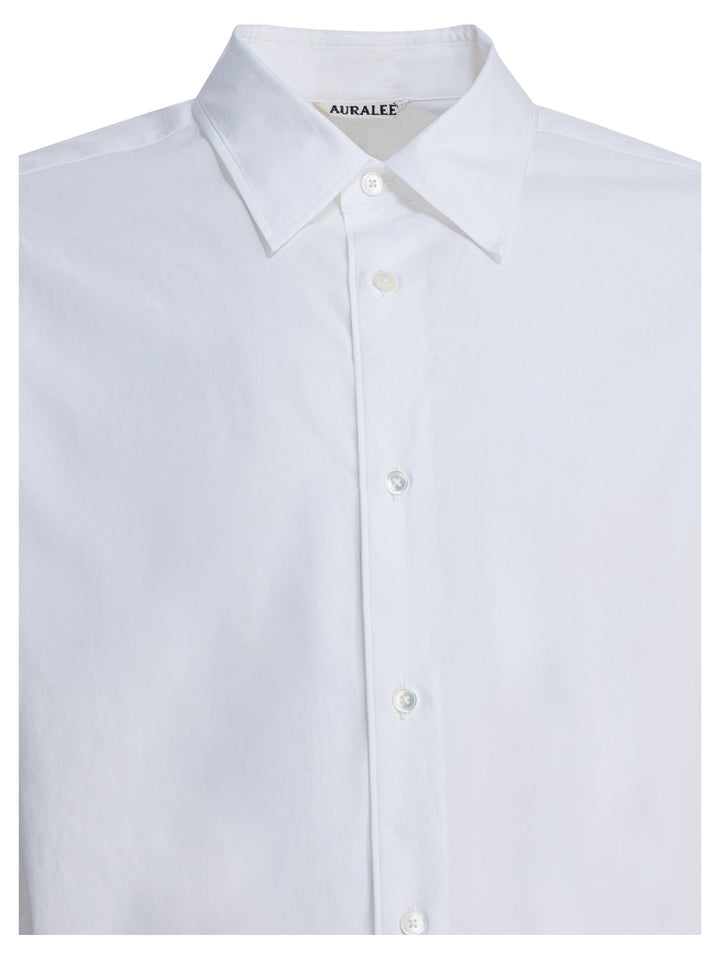 Auralee Cotton Shirt Shirts - White | c860e54555a67122e74cbf33619227fd6ec8d1cf