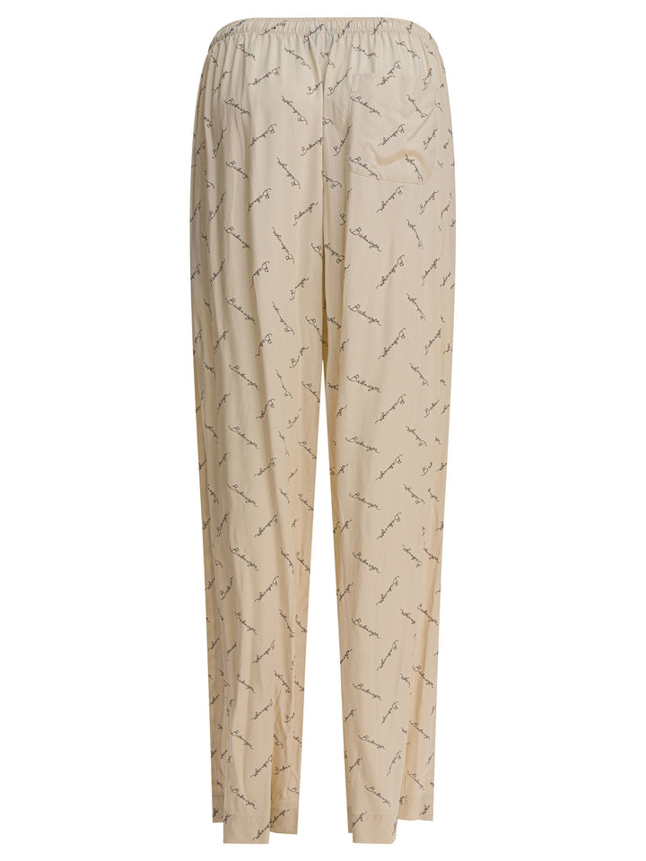 Balenciaga Pants With Logo Trousers - Beige | 518a08d8cd7c168bbb3465bc691e38fe6c9382cd