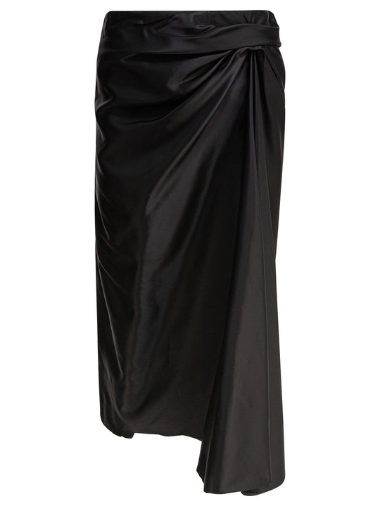 Draped Skirt Skirts Black